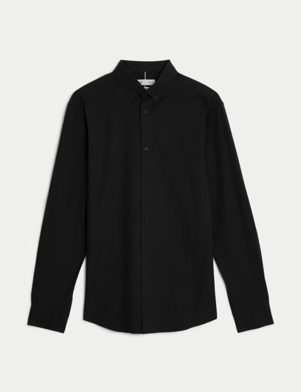 M & S 3pk Slim Fit Easy Iron Long Sleeve Shirts - Image 2