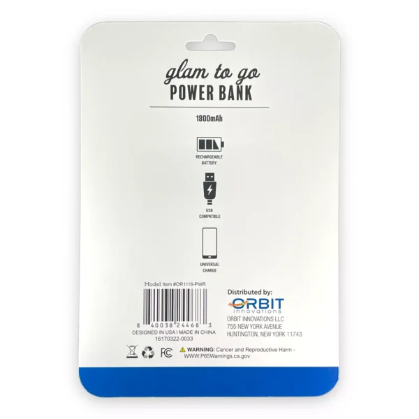 Glam To Go 1800 mAh Universal Rechargeable Power Bank - Image 3