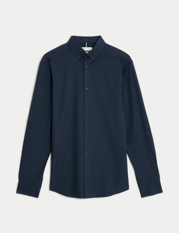 M & S 3pk Slim Fit Easy Iron Long Sleeve Shirts - Image 3