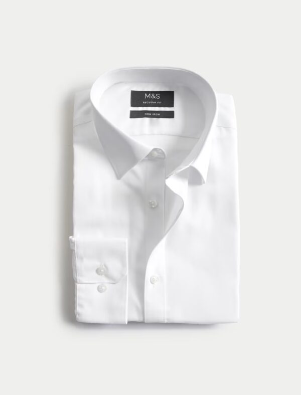 M & S 3pk Slim Fit Easy Iron Long Sleeve Shirts - Image 4